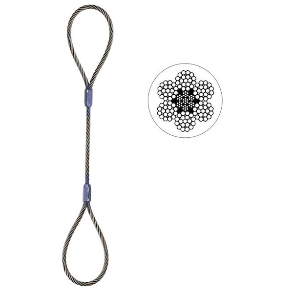 Wire Rope Sling - Single Leg - 5/8" x 14' - Domestic
